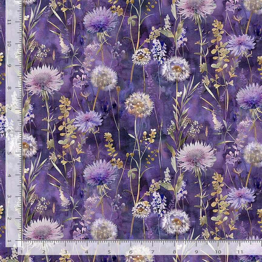 Mystic Meadow Night Floral Field Iris Timeless Treasures Cotton Fabric TT-FLEUR-CD4215-IRIS | US Fabric Shop