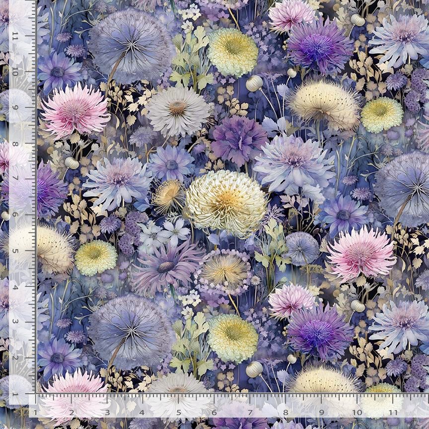 Mystic Meadow Packed Wild Flowers Multi Timeless Treasures Cotton Fabric TT-FLEUR-CD4213-MULTI