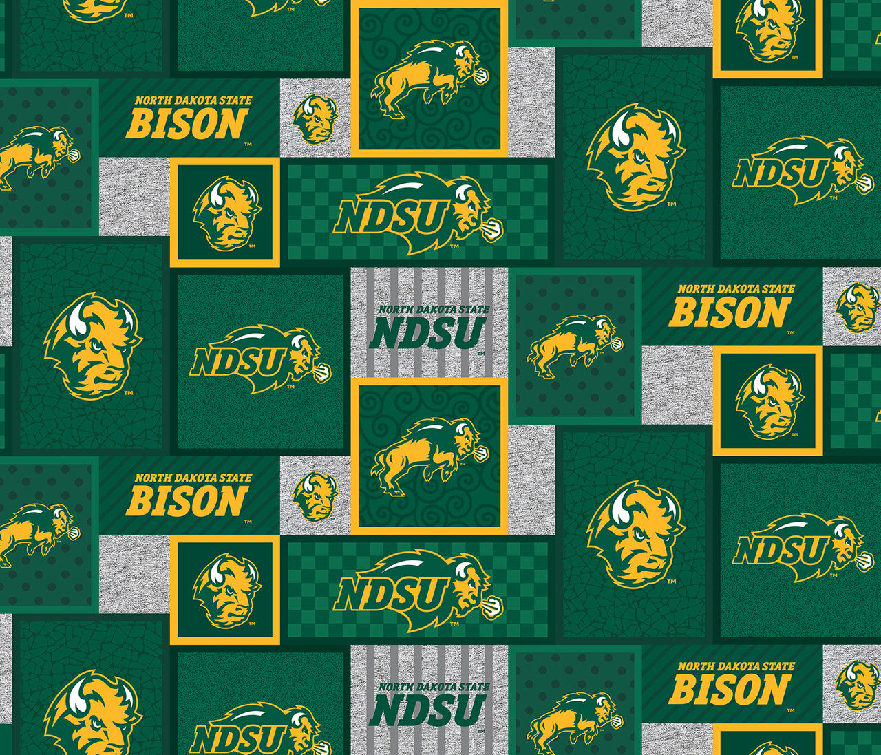 North Dakota Fighting Hawks NCAA College Patch Sykel Enterprises Polyester FLEECE Fabric ND-1177