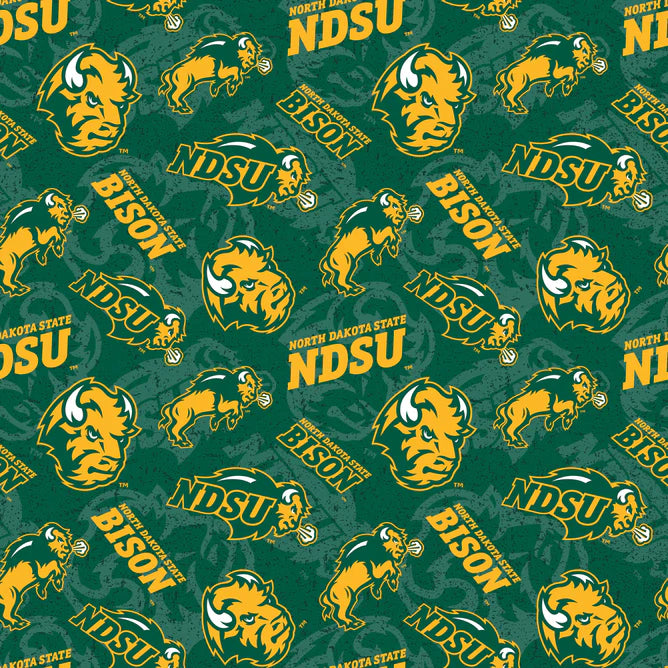 North Dakota State Bison NCAA NDSU Tone on Tone Cotton Fabric NDS-1178