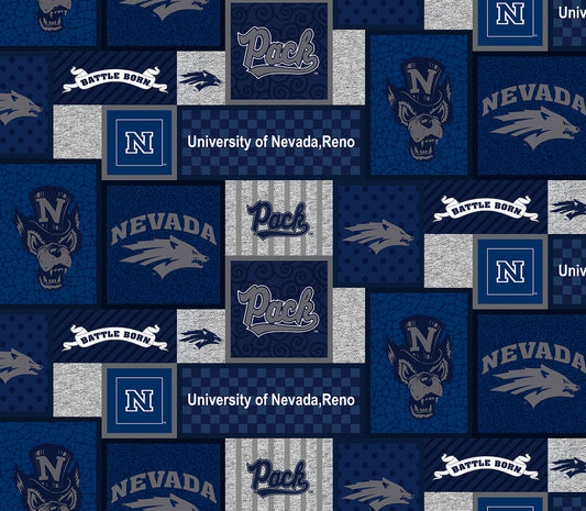 Nevada Reno Wolf Pack NCAA College Patch Sykel Enterprises Polyester FLEECE Fabric NVR-1177
