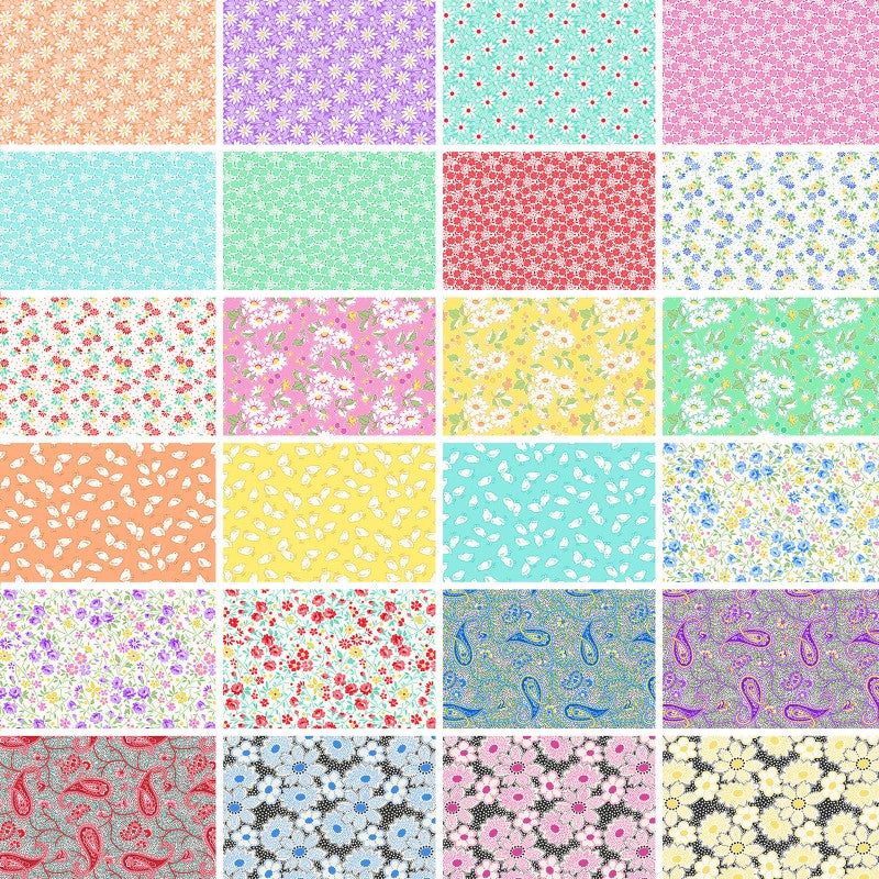 Nana Mae 7 Fat Quarter Bundle 18"X21" 24 pcs Henry Glass Cotton Fabric