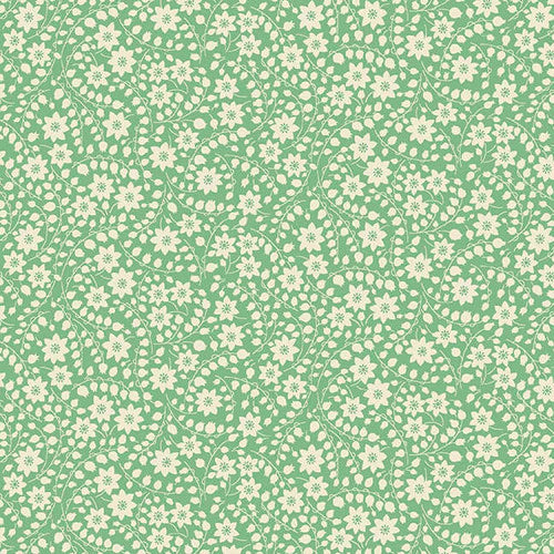 Nana Mae VI Monotone Floral Green Henry Glass Cotton Fabric