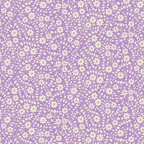 Nana Mae VI Monotone Floral Lavender Henry Glass Cotton Fabric