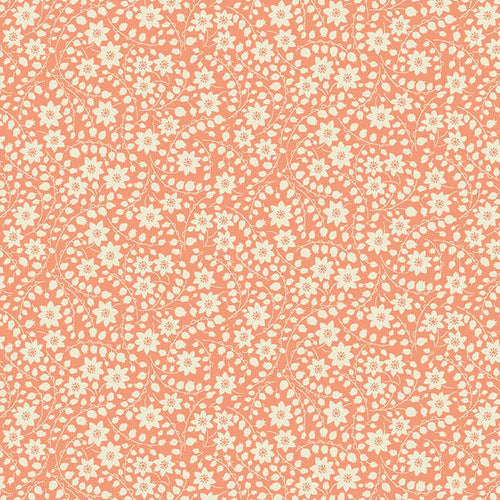 Nana Mae VI Monotone Floral Peach Henry Glass Cotton Fabric