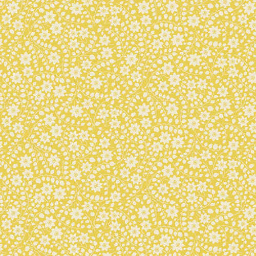 Nana Mae VI Monotone Floral Yellow Henry Glass Cotton Fabric