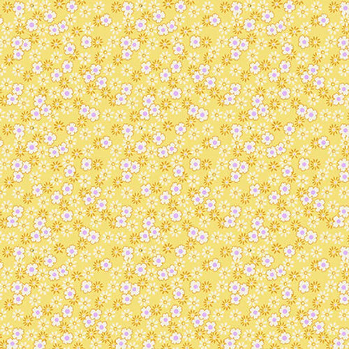 Nana Mae VI Tiny Daisies Yellow Henry Glass Cotton Fabric