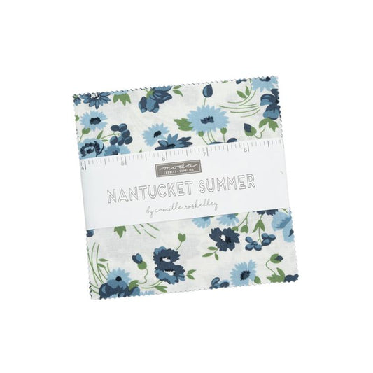 Nantucket Summer 5" Squares Charm Pack 42pcs Camille Roskelley Moda Cotton Fabric MD-55260PP