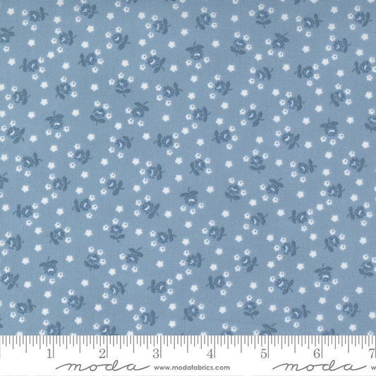 Nantucket Summer Fairground Small Floral Light Blue Camille Roskelley Moda Cotton Fabric MD-55266-24
