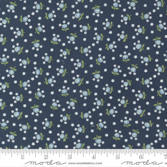 Nantucket Summer Fairground Small Floral Navy Camille Roskelley Moda Cotton Fabric MD-55266-13
