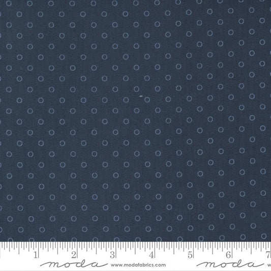 Nantucket Summer Smitten Dot Dots Navy Camille Roskelley Moda Cotton Fabric MD-55264-12