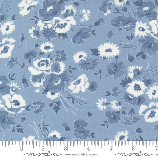 Nantucket Summer Somerset Florals Light Blue Camille Roskelley Moda Cotton Fabric MD-55260-24