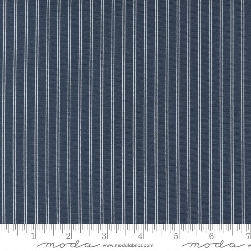 Nantucket Summer Stripes Navy Camille Roskelley Moda Cotton Fabric MD-55267-13