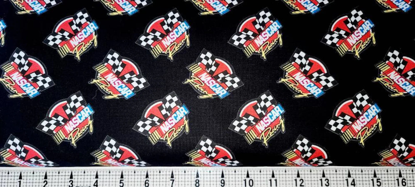 Nascar Retro Racing Black Camelot Fabrics Cotton Fabric CF-39190106-03