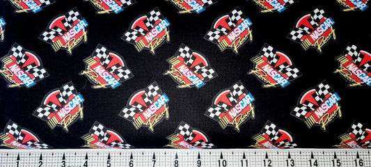 Nascar Retro Racing Black Camelot Fabrics Cotton Fabric CF-39190106-03