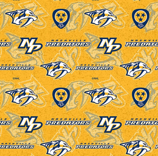 Nashville Predators NHL Hockey Tone on Tone design Cotton Fabric