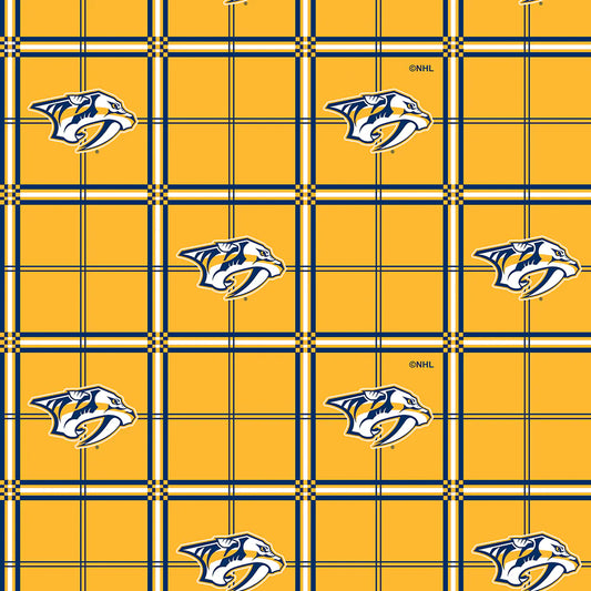 Nashville Predators NHL Hockey Plaid FLANNEL Sykel Enterprises Cotton Fabric NHL-023-PRE