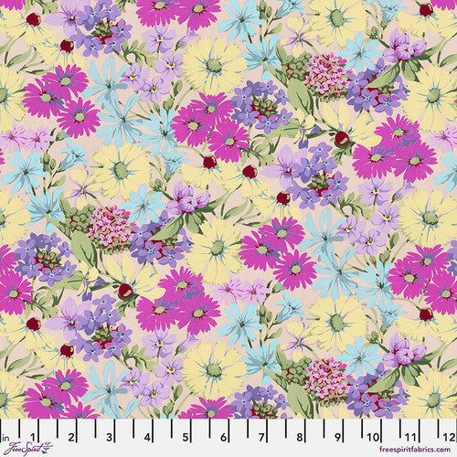 Nation of Flowers Prairie Wildflowers Lavender Martha Negley Free Spirit Cotton Fabric FS-PWMN055.LAVENDER