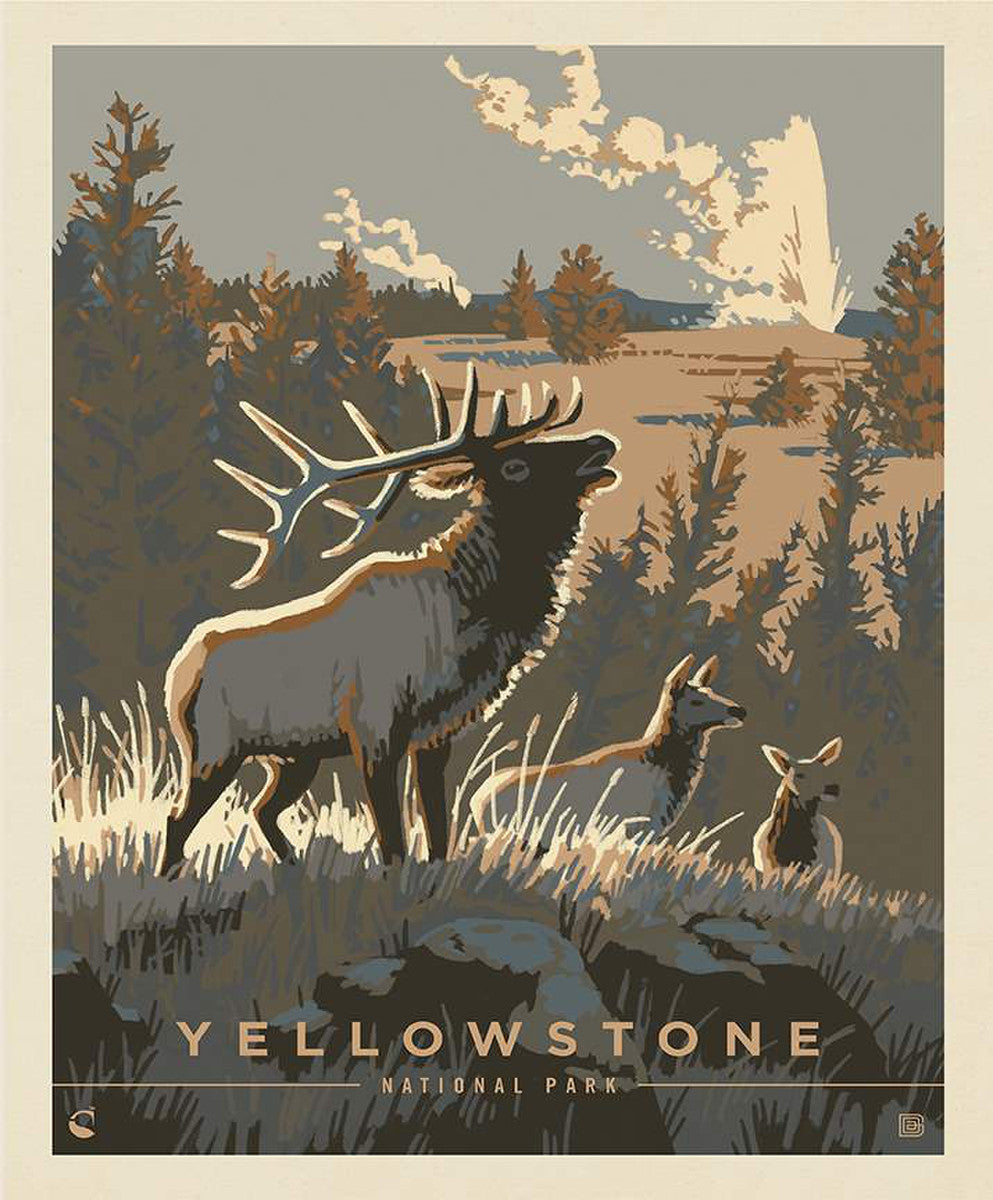 National Parks Yellowstone Poster Panel 36” Anderson Riley Blake Designs Cotton Fabric