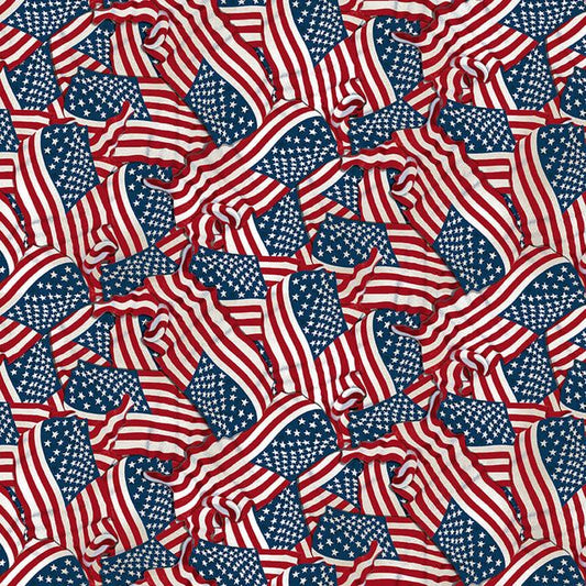 National Emblem Stars Navy D Rusty Rust Blank Quilting Cotton Fabric