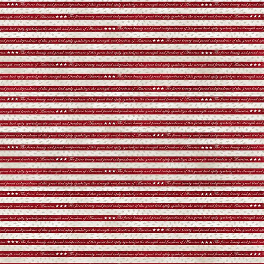 National Emblem Wordy Stripe Red D Rusty Rust Blank Quilting Cotton Fabric