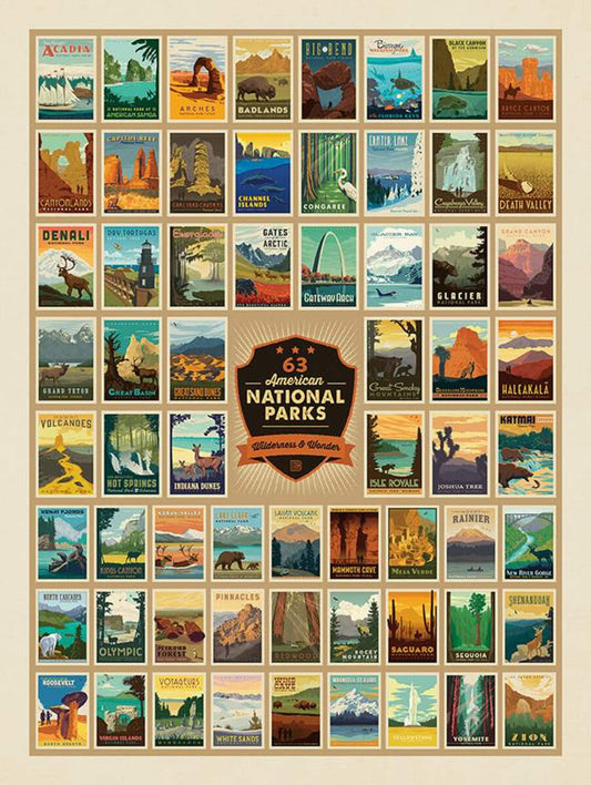 National Parks Wilderness Wonders Animals Nature Panel 54"x72" Beige Anderson Design Riley Blake Designs Cotton Fabric RB-P9770-WILDERNESS