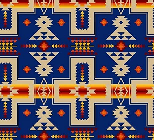 Native Cross Tucson Royal Blue Elizabeth's Studio Cotton Fabric