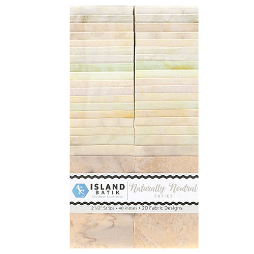 Naturally Neutral 2.5” Strips Island Batik Fabric