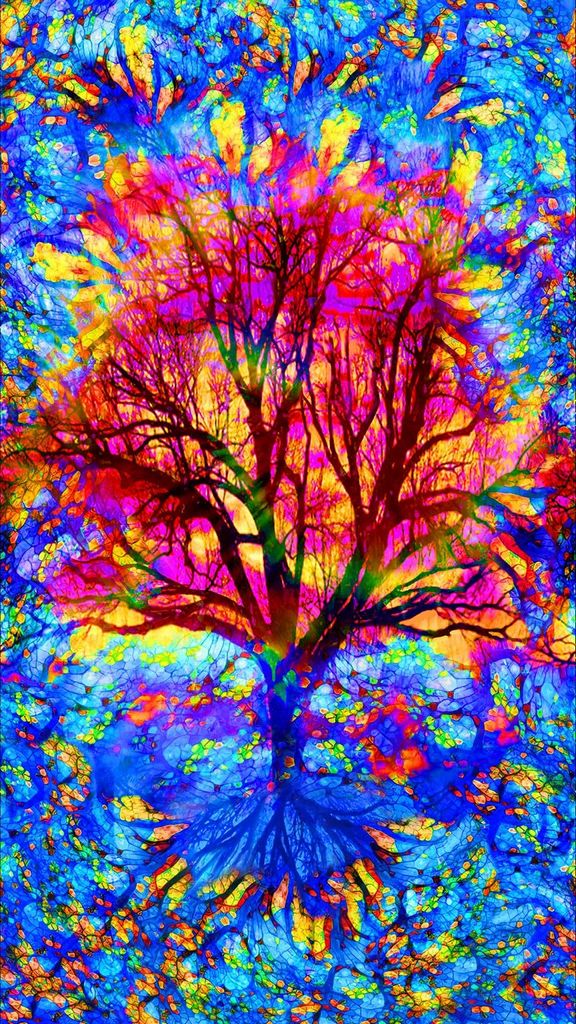 Nature's Glow Tree of Life Electric Panel 24" Multi Timeless Treasures Cotton Fabric