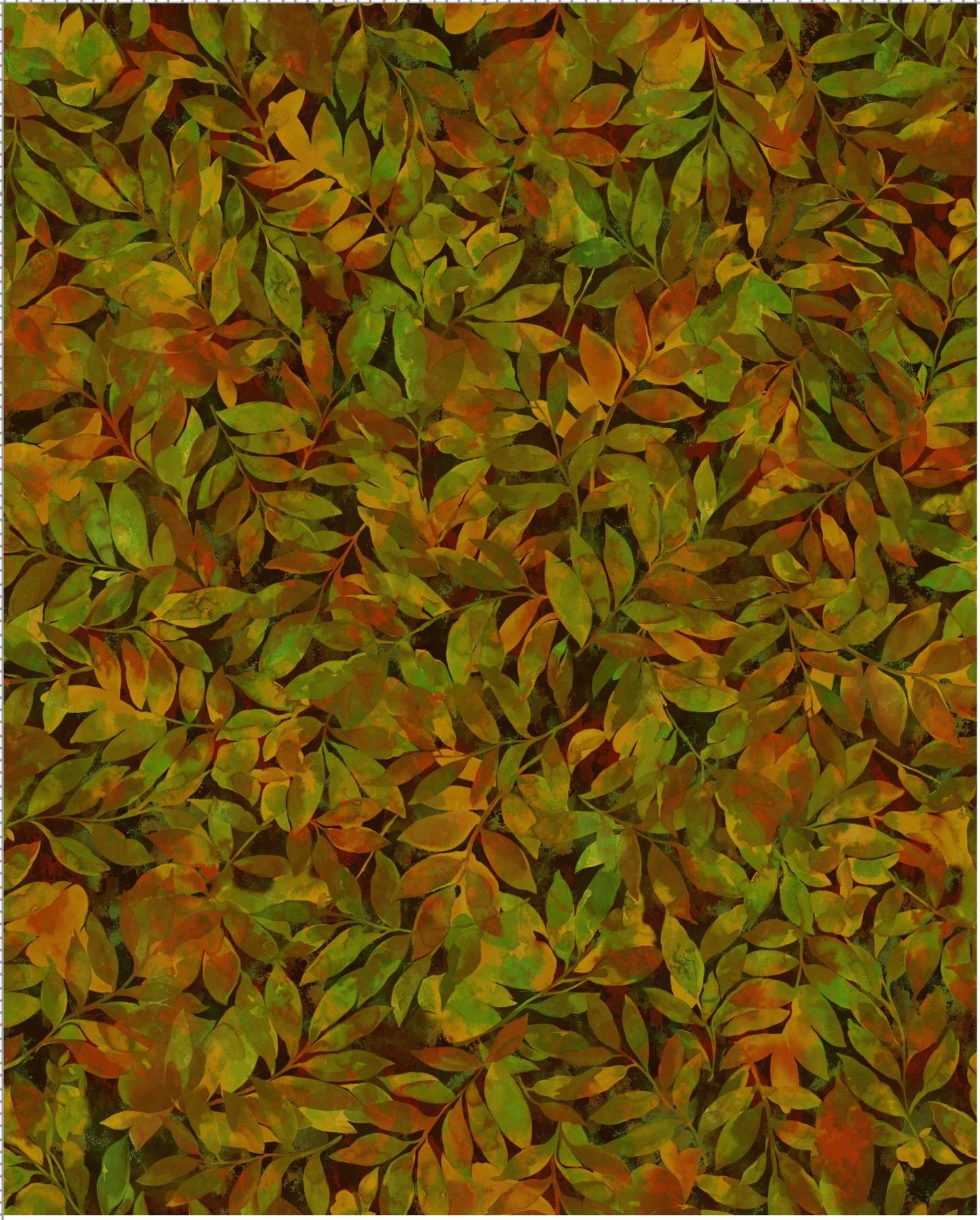 Nature's Palette Leaf Tonal Autumn Brown Oasis Fabrics Cotton Fabric