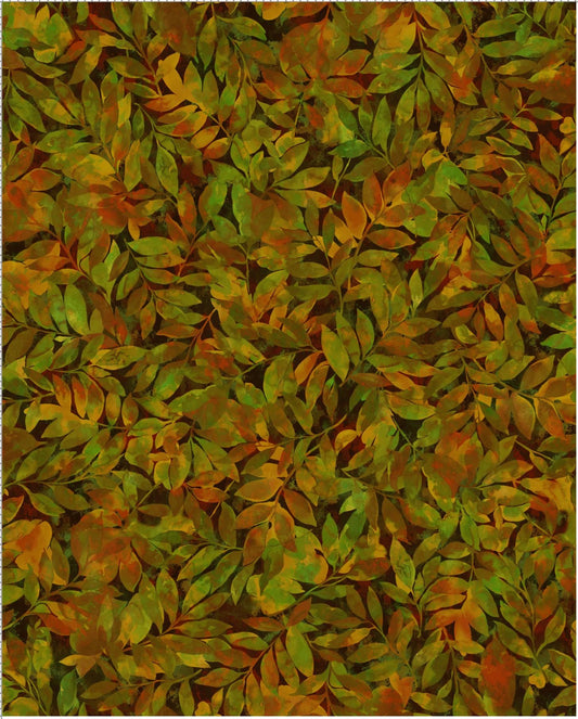 Nature's Palette Leaf Tonal Autumn Brown Oasis Fabrics Cotton Fabric