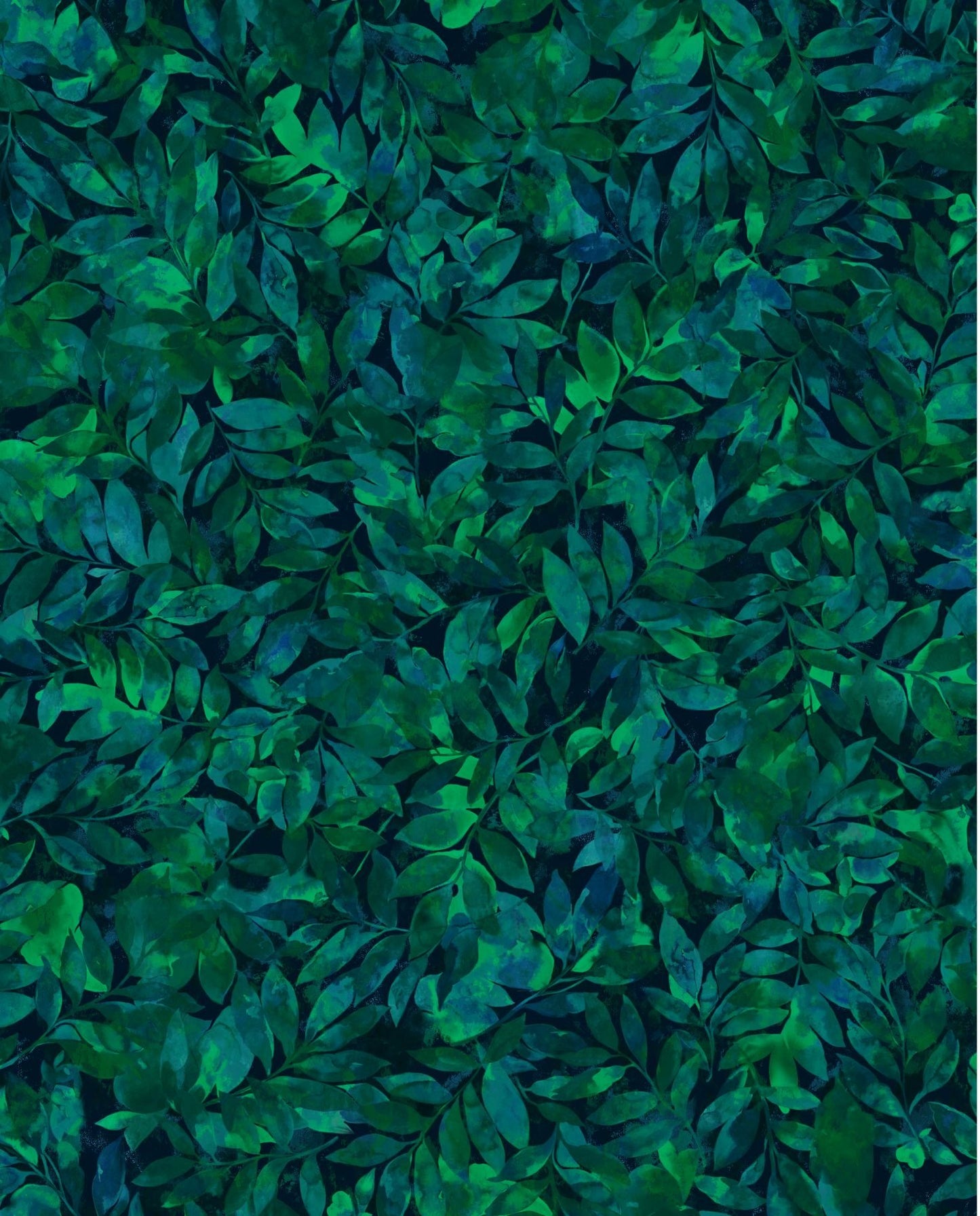 Nature's Palette Leaf Tonal Blue Green Oasis Fabrics Cotton Fabric