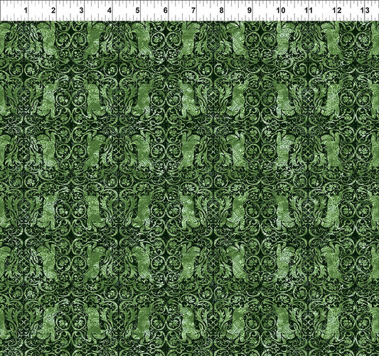 Nature's Winter Reindeer Green Jason Yenter In The Beginning Cotton Fabric