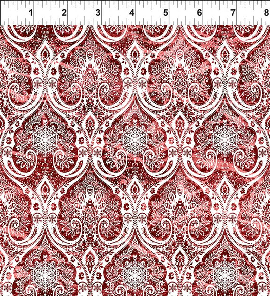 Nature's Winter Snowflake Lace Red Jason Yenter In The Beginning Cotton Fabric