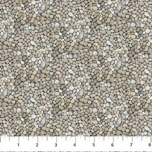 Naturescapes Basics Pebbles Mid-Gray Deborah Edwards Northcott Cotton Fabric