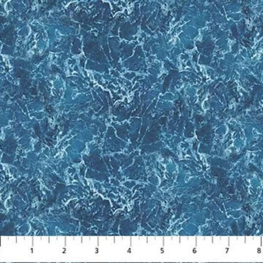 Naturescapes Basics Rushing Water Dark Blue Deborah Edwards Northcott Cotton Fabric