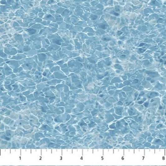 Naturescapes Basics Tranquil Water Mid-Blue Deborah Edwards Northcott Cotton Fabric