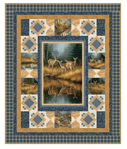 Naturescapes Birchwood Hidden Allure Digital Quilt Top 69"x84" Cotton Fabric NC-DQ3666