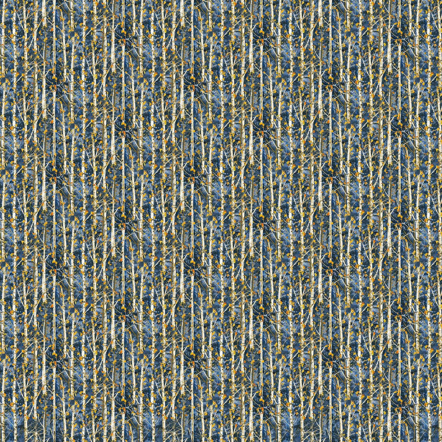 Naturescapes Timber Trail Birch Trees Blue Multi James Meger Northcott Cotton Fabric NC-DP28580-46