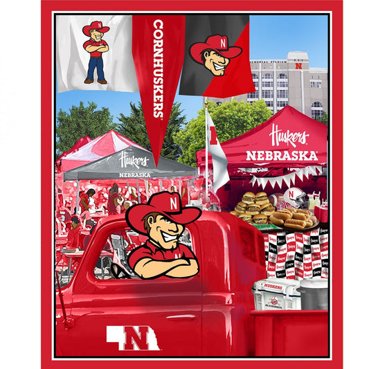 Nebraska Cornhuskers NCAA Tailgate Panel 36" Cotton Fabric