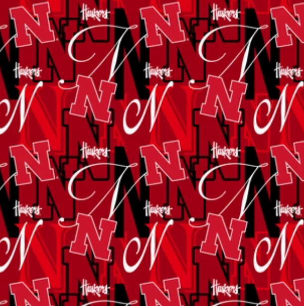 Nebraska Cornhuskers NCAA College Letters Sykel Enterprises Cotton Fab ...