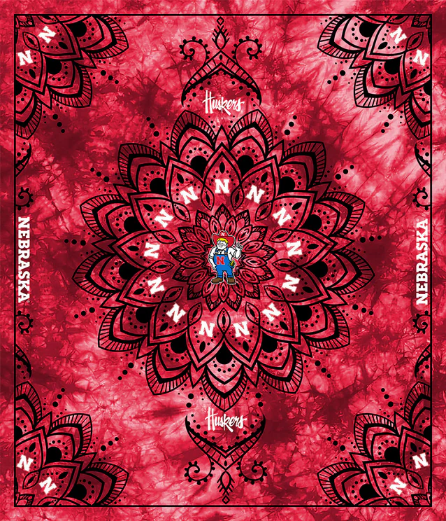 Nebraska Cornhuskers NCAA Collegiate Tapestry Panel 48"x56" Sykel Enterprises Polyester MINKY Fabric NE-1360