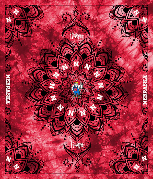 Nebraska Cornhuskers NCAA Collegiate Tapestry Panel 48"x56" Sykel Enterprises Polyester MINKY Fabric NE-1360