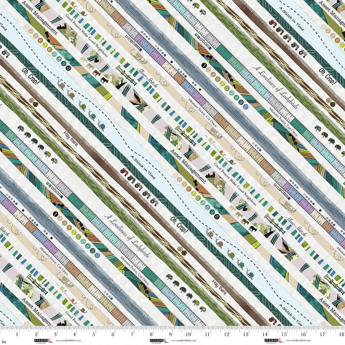 Neighborhood Association Selvage Stripe Multi designed Timna Tarr Studio E Cotton Fabric SE-8428-63