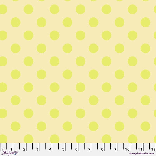 Neon True Colors Neon Pom Poms Moonbeam Yellow Tula Pink Free Spirit Cotton Fabric