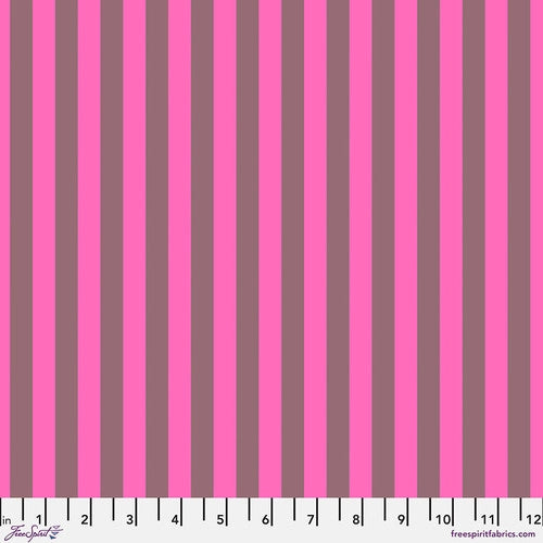 Neon True Colors Neon Tent Stripe Cosmic Pink Tula Pink Free Spirit Cotton Fabric