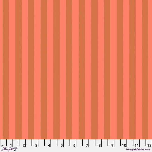Neon True Colors Neon Tent Stripe Lunar Orange Tula Pink Free Spirit Cotton Fabric