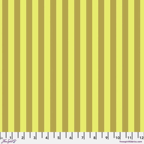 Neon True Colors Neon Tent Stripe Moonbeam Yellow Tula Pink Free Spirit Cotton Fabric