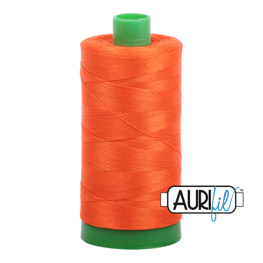 Neon Orange 40 wt 1094 yd Large Spool Aurifil Cotton Quilting Thread AF-MK40SC6-1104