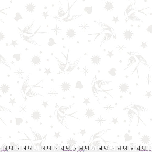 Neon True Colors 108" Wide back Fairy Flakes XL Snowfall White Tula Pink Free Spirit Cotton Fabric